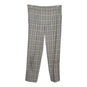 BABATON Aritzia High Waist Plaid Print Crop Pants Sz 6 Black Beige